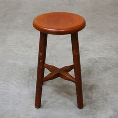 ≪zyt2648ジ≫ 丸イス 直径約27cm 高さ45.5cm ミシン椅子/スツール/昭和レトロ/古家具/古道具/ヴィンテージ家具/中古家具/リユースストレージ仙台 071211-07の画像