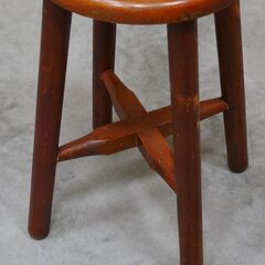 ≪zyt2648ジ≫ 丸イス 直径約27cm 高さ45.5cm ミシン椅子/スツール/昭和レトロ/古家具/古道具/ヴィンテージ家具/中古家具/リユースストレージ仙台 071211-07の画像