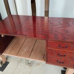 【引取限定】文机レトロ アンティーク折り畳み式 3引き出し付きの画像