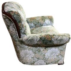 一人掛けソファ ベロア生地 金華山織 総柄 昭和レトロ ソファ 椅子 肘掛け★S3571Aの画像