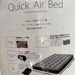 クイックエアベッド グレー（ダブル）パワーエアポンプ内蔵 の画像