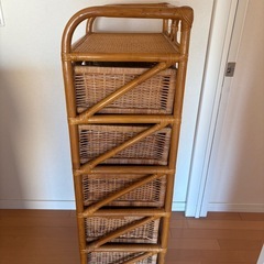 藤　タンス　チェスト　キャスター付き　の画像