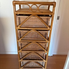 藤　タンス　チェスト　キャスター付き　の画像