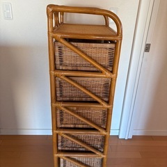 藤　タンス　チェスト　キャスター付き　の画像