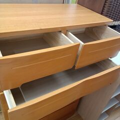 ★リユースのサカイつくば店★TK7745  6段チェスト ナチュラル H125×D43×W81 クリーニング済みの画像