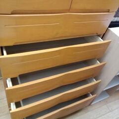 ★リユースのサカイつくば店★TK7745  6段チェスト ナチュラル H125×D43×W81 クリーニング済みの画像