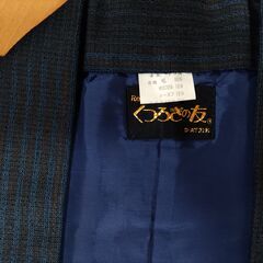 【骨董40年前】着物 羽織 くつろぎの友 ダークブルー紺 身丈75cmの画像