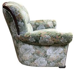 一人掛けソファ 金華山織 ベロア生地 総柄 昭和レトロ ソファ 椅子★S3572Aの画像