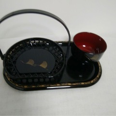 未使用　天麩羅揃い＆盆　天ぷら盛り　お椀　お箸の画像