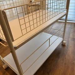 山善 収納ラック 押入れ収納 ワゴン キャスター付き ホワイトの画像