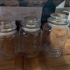 QUALITY GLASSWARE ガラスキャニスター 3個セットの画像
