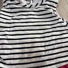 ストライプノースリーブワンピース2着セット120.110の画像