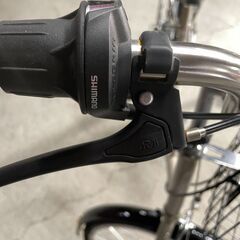 【現状品】Curious 6段変速自転車 26インチ ベージュ エアーポンプ付き 引取歓迎 配送OKの画像