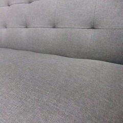 2人掛けソファ 幅120×奥63×高70 布製 ソファー ファブリック 長椅子 ２P グレー 木目 札幌市厚別区 厚別店の画像