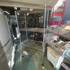 【リサイクルサービス八光】幅90㎝　キャスター付き　4段メタルラックの画像