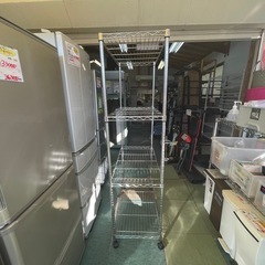 【リサイクルサービス八光】幅90㎝　キャスター付き　4段メタルラックの画像