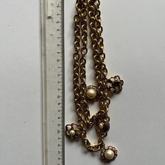 ゴールドチェーン パールネックレスの画像