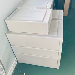 天馬　Fits 収納ケース　8個まとめ　4サイズ各2個　引出し収納ケース　クローゼット収納の画像