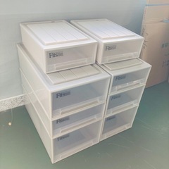 天馬　Fits 収納ケース　8個まとめ　4サイズ各2個　引出し収納ケース　クローゼット収納の画像