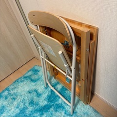 無印良品🌿 折りたたみデスク＆チェアセット｜天然木パイン材｜美品✨️の画像