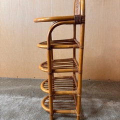 ラタン　レトロ　スリッパラックの画像