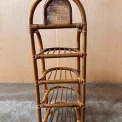 ラタン　レトロ　スリッパラックの画像