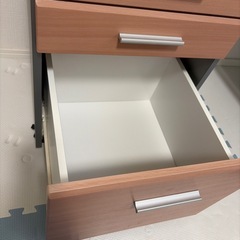 キャスター付き サイドチェスト 3段｜木目調の画像