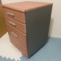 キャスター付き サイドチェスト 3段｜木目調の画像