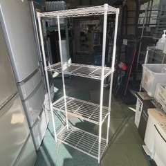 【リサイクルサービス八光】幅64㎝　ホワイト　4段メタルラックの画像
