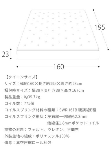 至急‼️クイーンマットレス  ブラック　ポケットコイルマットレス ピロートップ 高級ホテル仕様