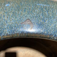 海鼠釉火鉢 水鉢 金魚鉢 植木鉢 古民具 昭和レトロ 睡蓮鉢 陶器 古美術品★S3573Aの画像