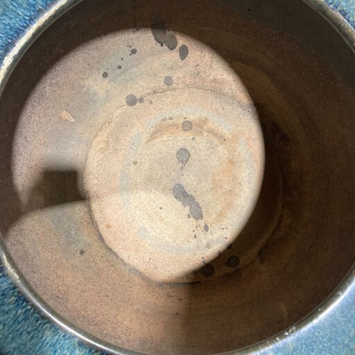 海鼠釉火鉢 水鉢 金魚鉢 植木鉢 古民具 昭和レトロ 睡蓮鉢 陶器 古美術品★S3573A
