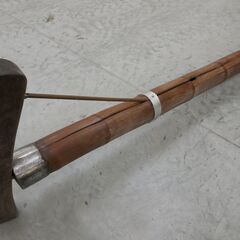 ≪zyt2650ジ≫ 自在鉤 竹材 現状品 筒の長さ約154cm 鉤の長さ約152cm 古民家/古民具/古道具/囲炉裏/火鉢/中古家具/リユースストレージ仙台 071207-08の画像
