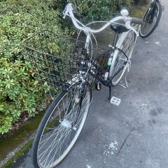 リサイクルショップどりーむ天保山店　No574 自転車　シティサイクル　２７インチ　ギア切替付き　ライト欠品　チェーン若干伸びあり　少しカリカリ鳴りますの画像
