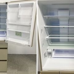 パナソニック 5ドア冷凍冷蔵庫 450L 自動製氷 ナノイー X AIエコナビ ガラスドア NR-E458PX-N 2022年製 中古家電 店頭引取歓迎 R10268の画像