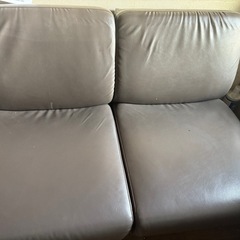 1人用ソファ　茶色シンプル　2個セットの画像