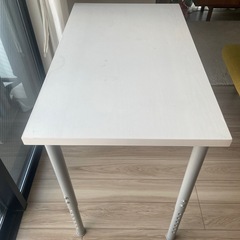 テーブル　白　高さ調節　作業台　ダイニングの画像