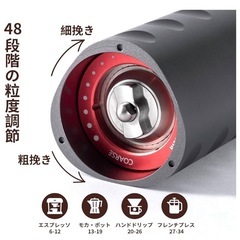 ❤️新品未使用❤️MoMansion 手挽き　コーヒーミル 手動式 コーヒーグラインダー 粗さ調整可能 ステンレス臼 アウトドア 均一研磨 お手入れ簡単の画像