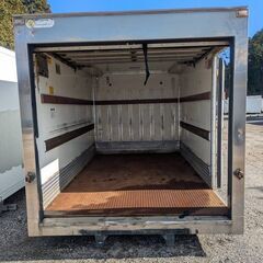 ♪物置♪コンテナ♪側ドア付、幅約59cm♪シャッターは重い、訳有♪アルミ冷蔵箱♪八街A区SP75♪の画像