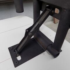 折畳アイアンレッグ　ローテーブル　巾90cm　奥行59cm　高さ32cm　ライトグレーXブラック　経年品　脚部分サビあり　【非対面取引です】の画像