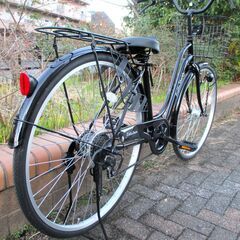 中古自転車 Lietto Towr ママチャリ 自転車 実用6段変速 27インチ LEDオートライト ブラック 通勤 通学 近所のお出掛けなどにの画像