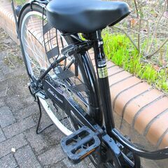 中古自転車 Lietto Towr ママチャリ 自転車 実用6段変速 27インチ LEDオートライト ブラック 通勤 通学 近所のお出掛けなどにの画像