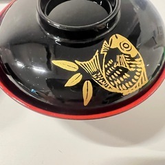 会津塗　日枝神社　男女兼用お食い初め食器の画像