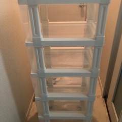 【お取引中】収納ケース　5段　キャスター付き　の画像