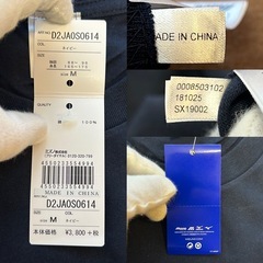 製品タグ付き未使用品ミズノMizunoメンズ半袖Tシャツ男性用紳士服M胸囲88-96センチ身長165-175センチ綿コットン100％ネイビーnavy紺色定価4,180円ロゴOSAKA肩幅約44.5センチ袖丈約19センチ身幅約49.5センチ着丈約64.5センチの画像