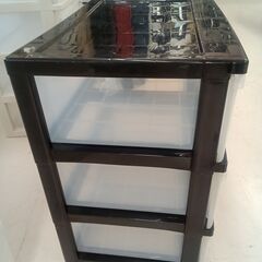 リユースのサカイ栃木店★ジモティ割あり★  プラケース ブラック W60×D41×H63 クリーニング済み TC12027の画像