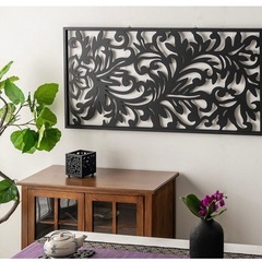 アジアン アートパネル モダン ウッド 木彫りの画像