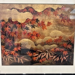 もみじの絵画　額付き　ホテル絵画の画像