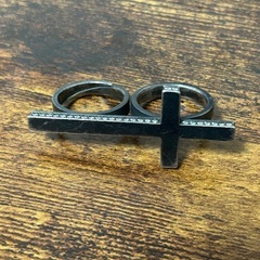 OZabstract クロス2連シルバーリング ジルコニア定価5.5万の画像