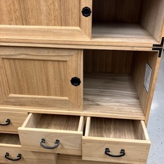 12/25まで店頭商品一部を除き半額クリスマスSALE!!開催中 　サ2512-145 桐無垢箪笥 三分割可 引き手金具欠損 キズ汚れ有りの画像